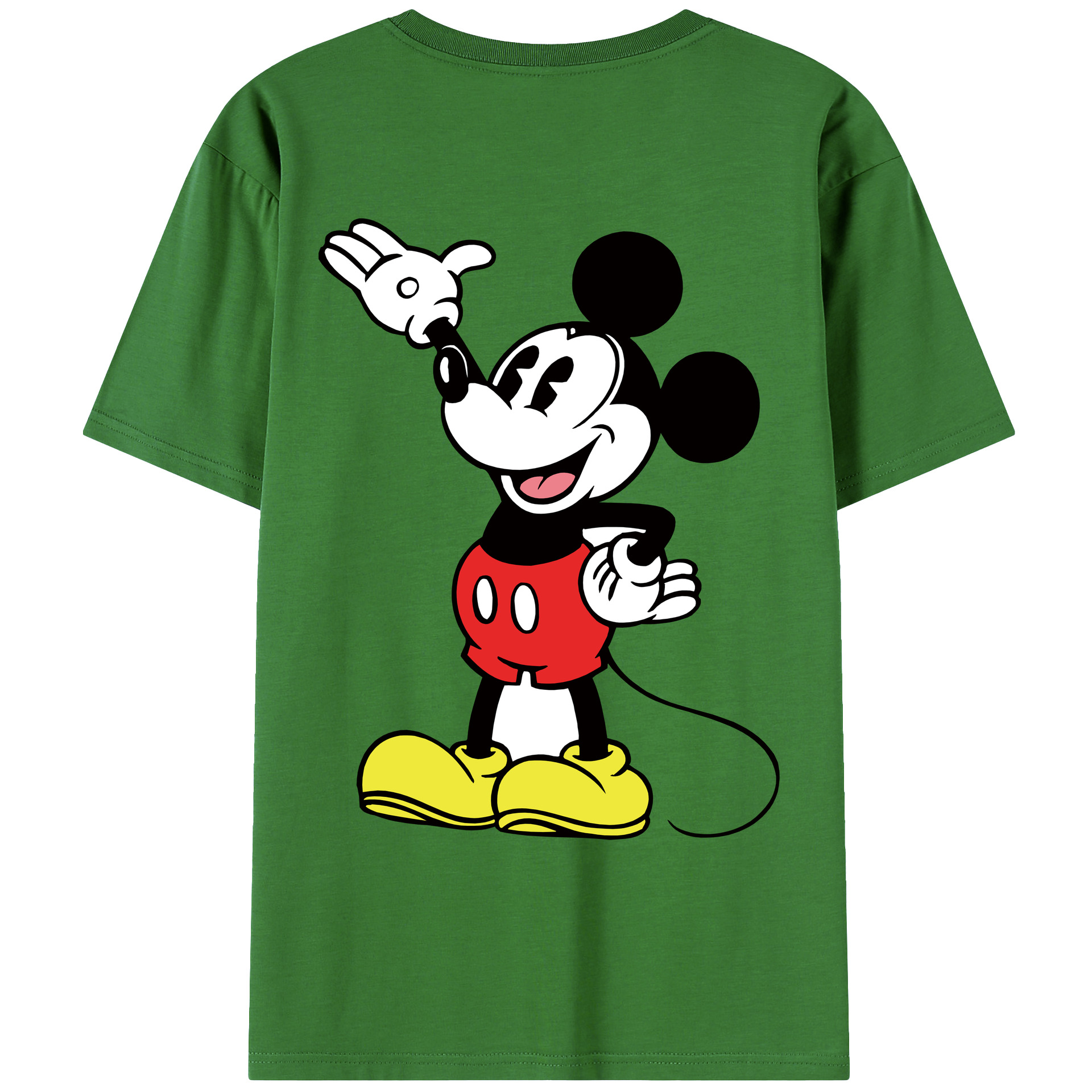 （画像用） ミッキーマウス Mickey Mouse レディース半袖Tシャツ(バックプリント)